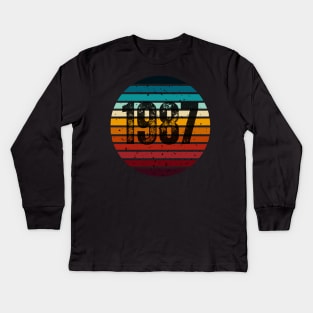 vintage 1987 Kids Long Sleeve T-Shirt